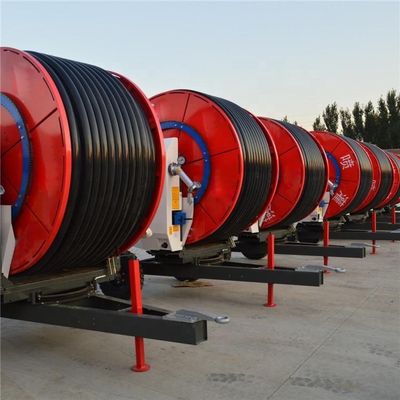 Ψηφιακό σύστημα άρδευσης αγροκτημάτων 20-50m Ηλεκτρικός σκληρός σωλήνας τροχιά ταξιδιωτικός άρδευσης με 75-300 Boom τύπου μετάλλου