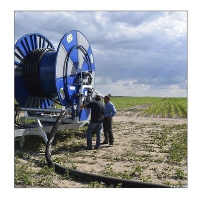 Ψηφιακό σύστημα άρδευσης αγροκτημάτων 20-50m Ηλεκτρικός σκληρός σωλήνας τροχιά ταξιδιωτικός άρδευσης με 75-300 Boom τύπου μετάλλου