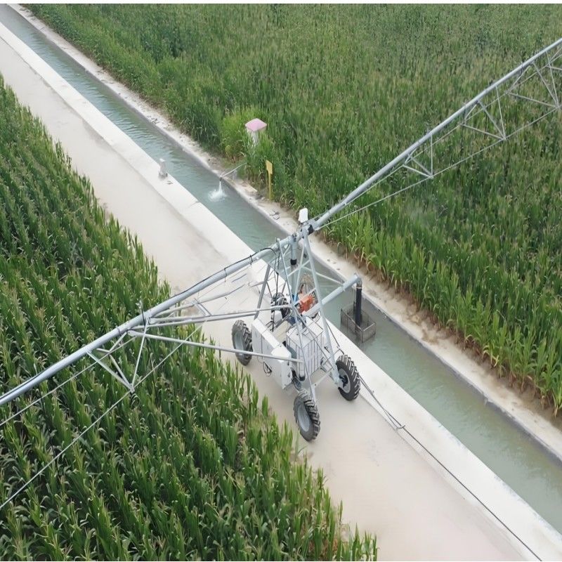 16.8 cm Διαμέτρου 3800 KG Δυνατότητα 2025 Δύο τροχούς Δύο τροχούς Γραμμική κίνηση Κεντρικό σύστημα άρδευσης αγροκτήματος με συνδεσιμότητα IoT